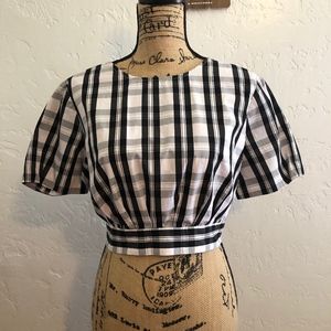 Forever 21, large crop top, black & white